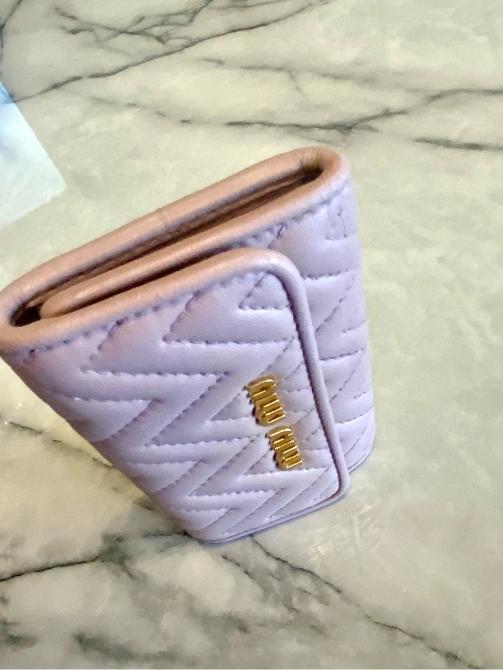 Miu Miu Quilted dusty rose color Leather keyholder with Gold Logo - Picture 12 of 12